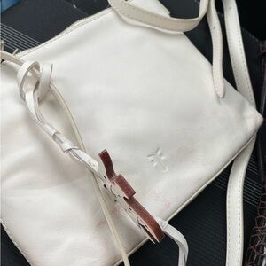 FRYE AND CO. White Leather Crossbody with Charm Accent